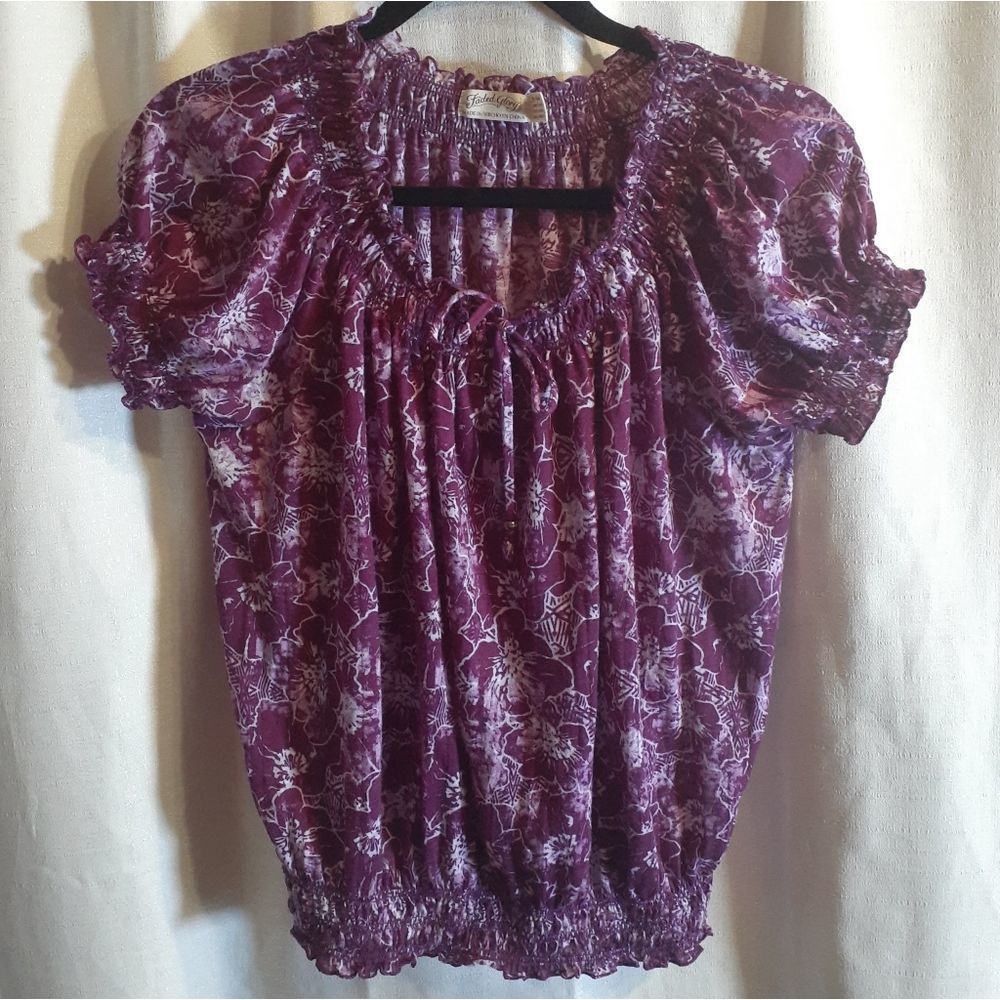 Violet Mulberry Faded Glory Blouse Size S